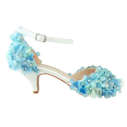 Etta Ivory Peep Toe Floral Kitten Heel Bridal Shoes Love & Faith