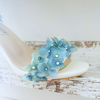 Isabella Ivory Floral Open Toe High Heel Wedding Shoes Love & Faith