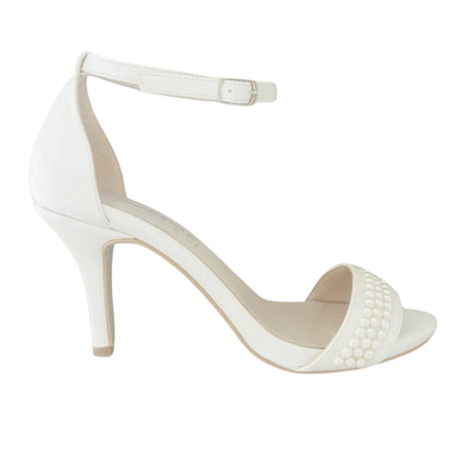Ophelia Ivory Pearl Open Toe High Heel Wedding Shoes Love & Faith